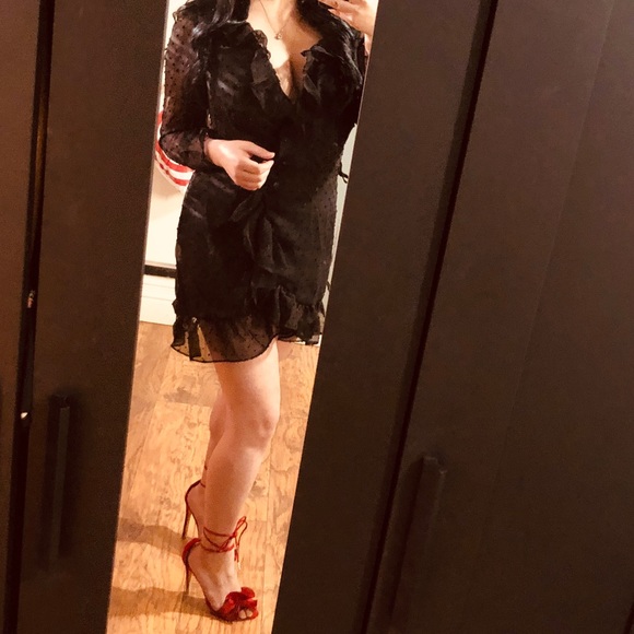 Black Wrap Dress - Picture 2 of 2